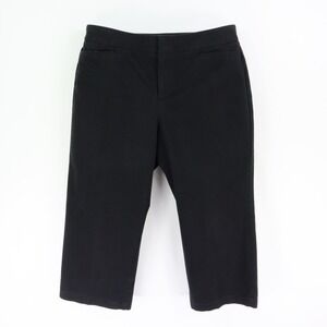 DOCKERS Collection Capri Pants Ideal Fit Womens Sz 14 Black Cotton Blend Pockets